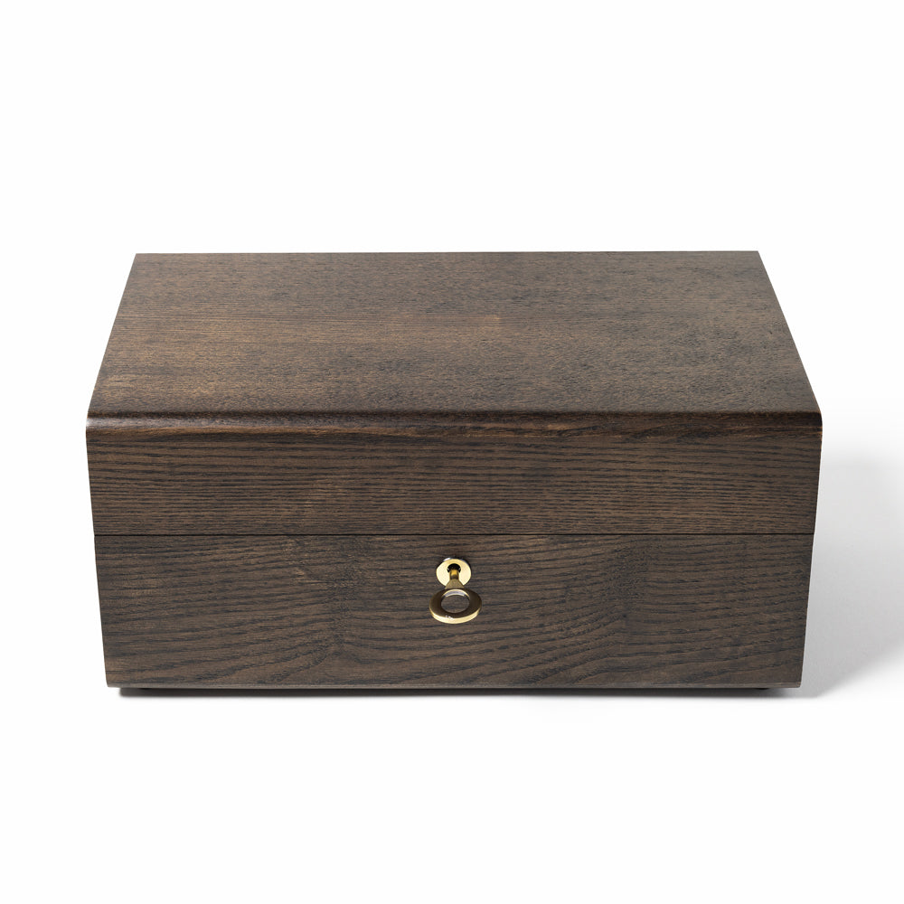 Our Ash Wood Brown Stash Box combines durability with elegance, providing a stylish solution for storing essentials. Includes compartments for effortless organization, ensuring everything is neatly tucked away