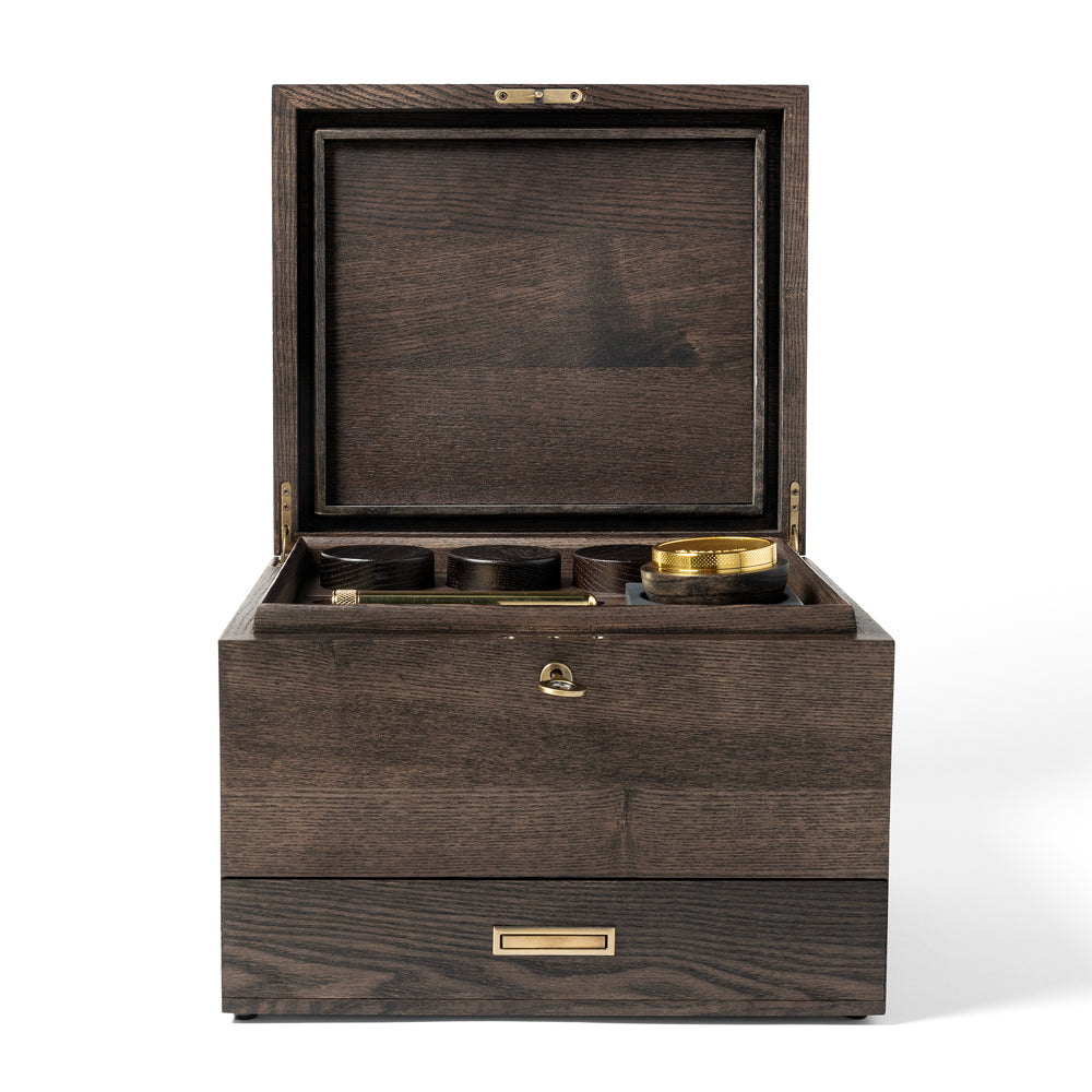 stash box with rolling tray