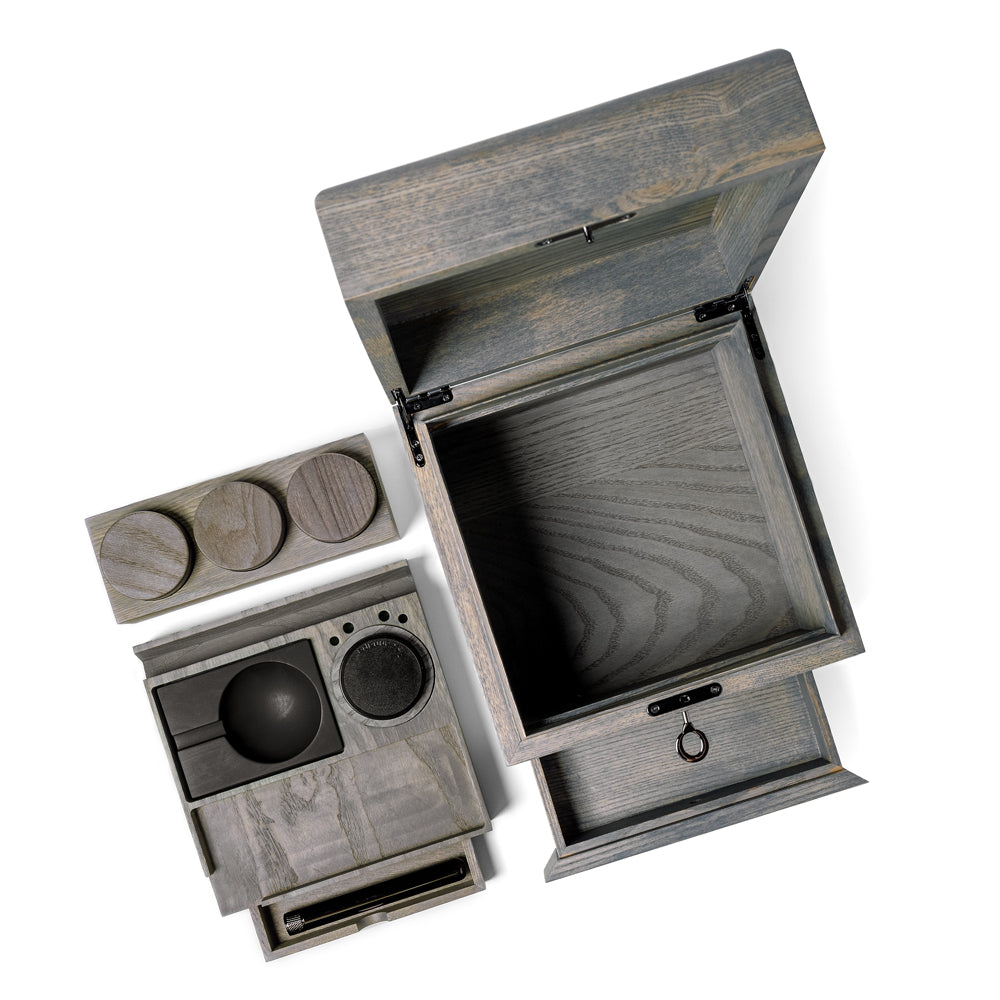 Ash Wood Gray Wooden Stash Box