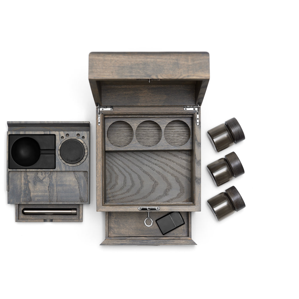 Ash Wood Gray Wooden Stash Box