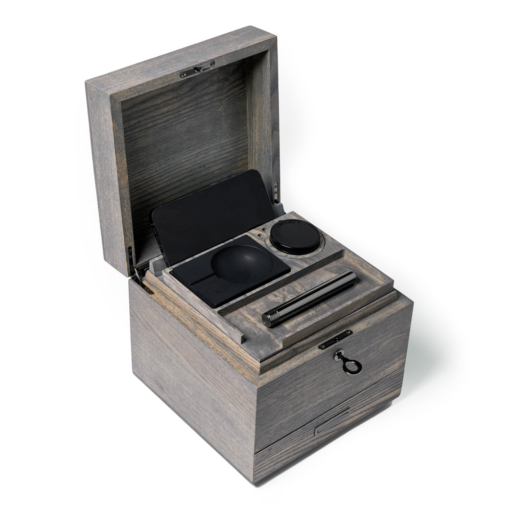 Ash Wood Gray Wooden Stash Box